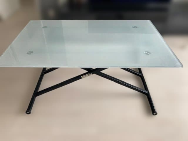 【ニトリ】センターテーブル（昇降式 :ガラス天板ホワイト:120cm）