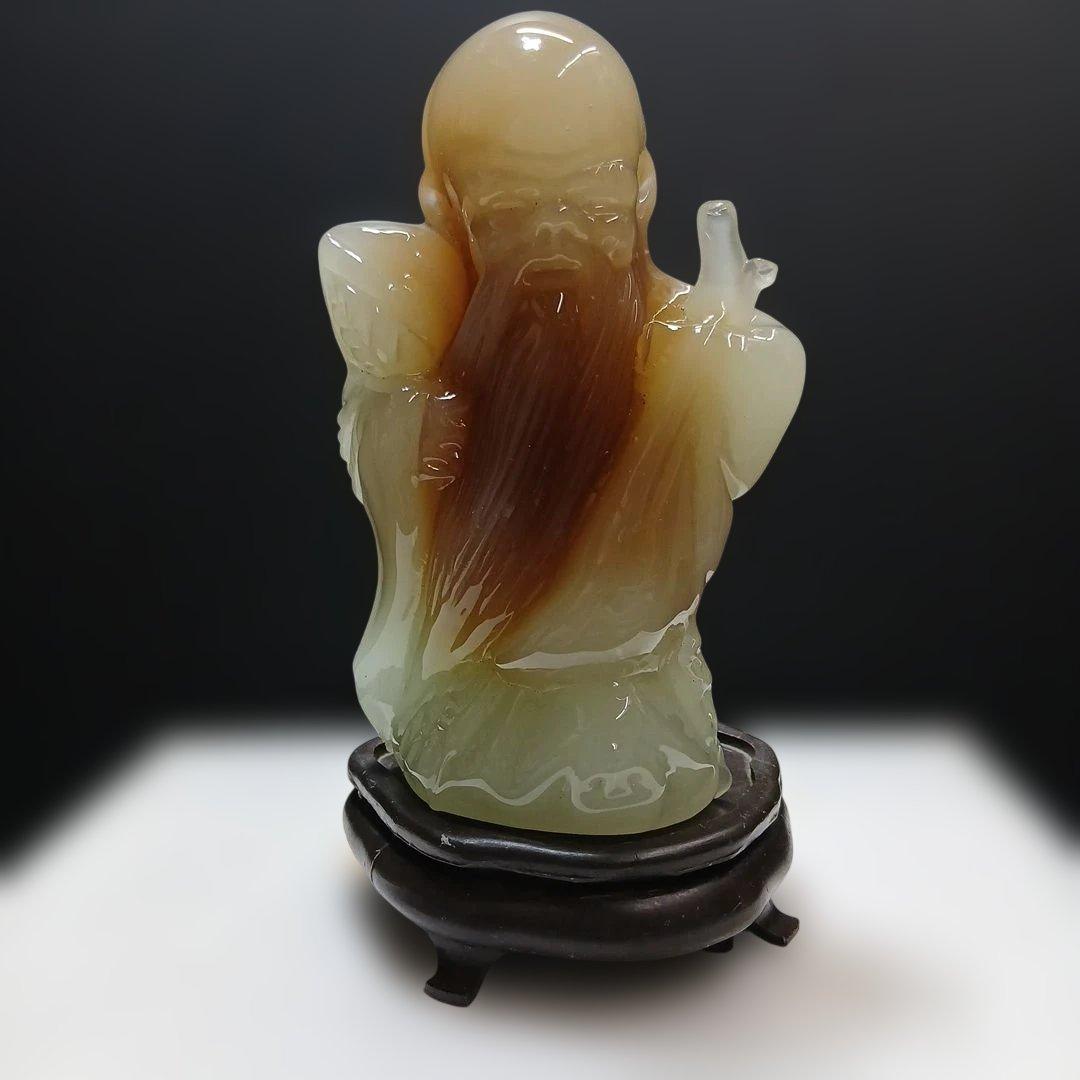 翡翠製？仏像 置物 約10cm