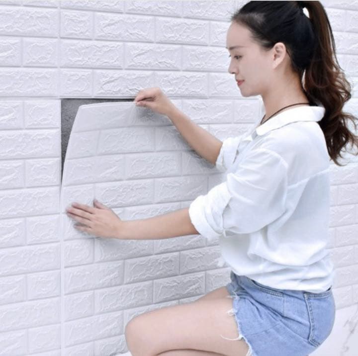 3D壁紙 DIYレンガ調壁紙シール ホワイト レンガ調壁紙 50枚セット