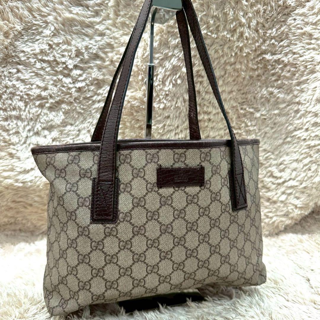 【美品】グッチ トートバッグ ベージュ スプリーム GG柄 ユニセックス