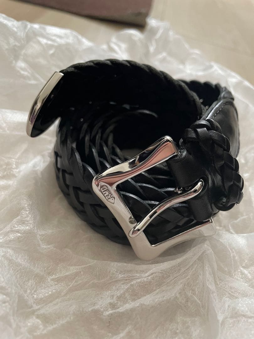 J&M Davidson ブラック レザー ベルト 38