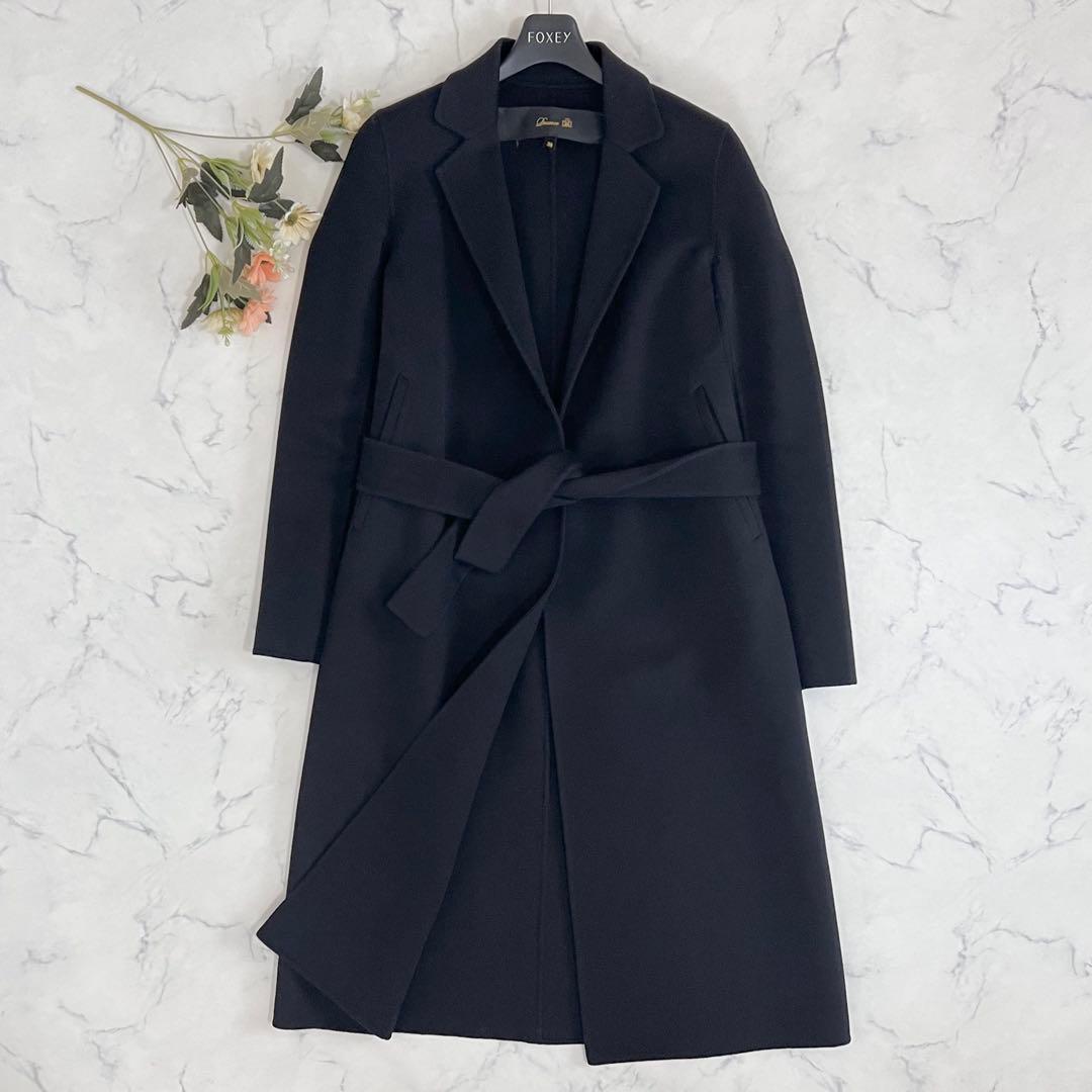 Drawer ドゥロワー ダブルフェイス カシミヤ ベルベット リバー コート