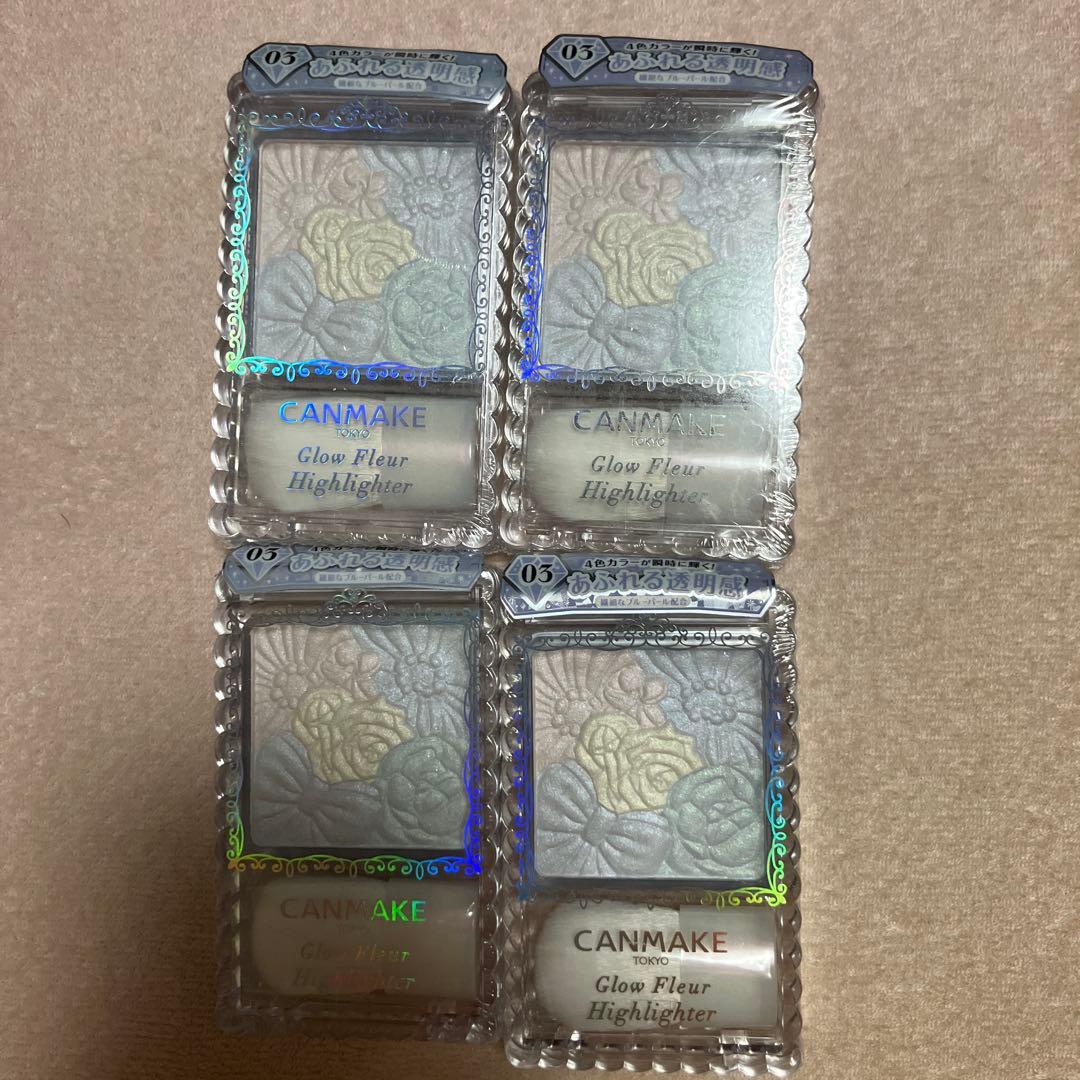 新品未開封♡キャンメイク♡グロウフルールハイライター03♡クリスタルライト♡4個