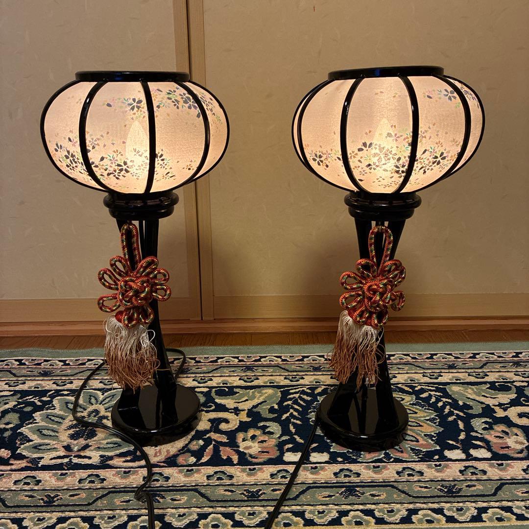 お雛様雪洞　伝統工芸木製品　京錦三本足　桜