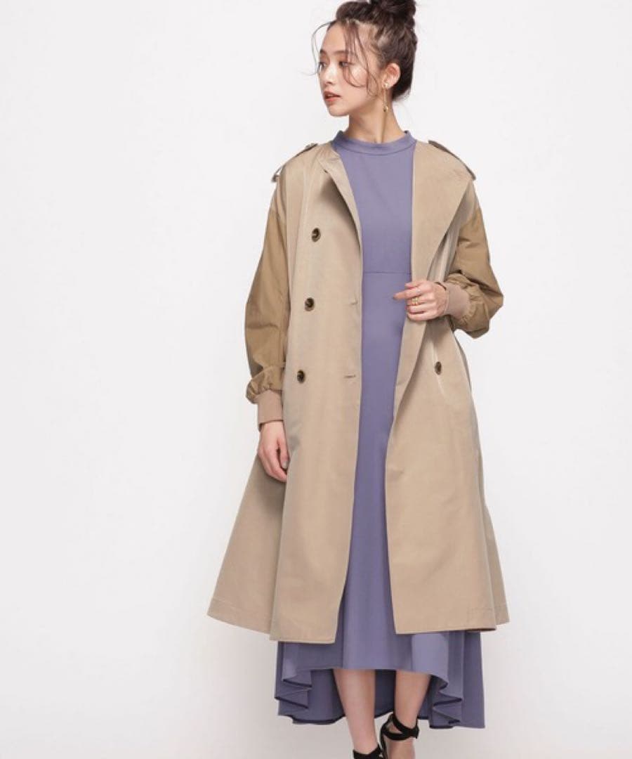 MUVEIL WORK/ナノ・ユニバース別注ノーカラートレンチ