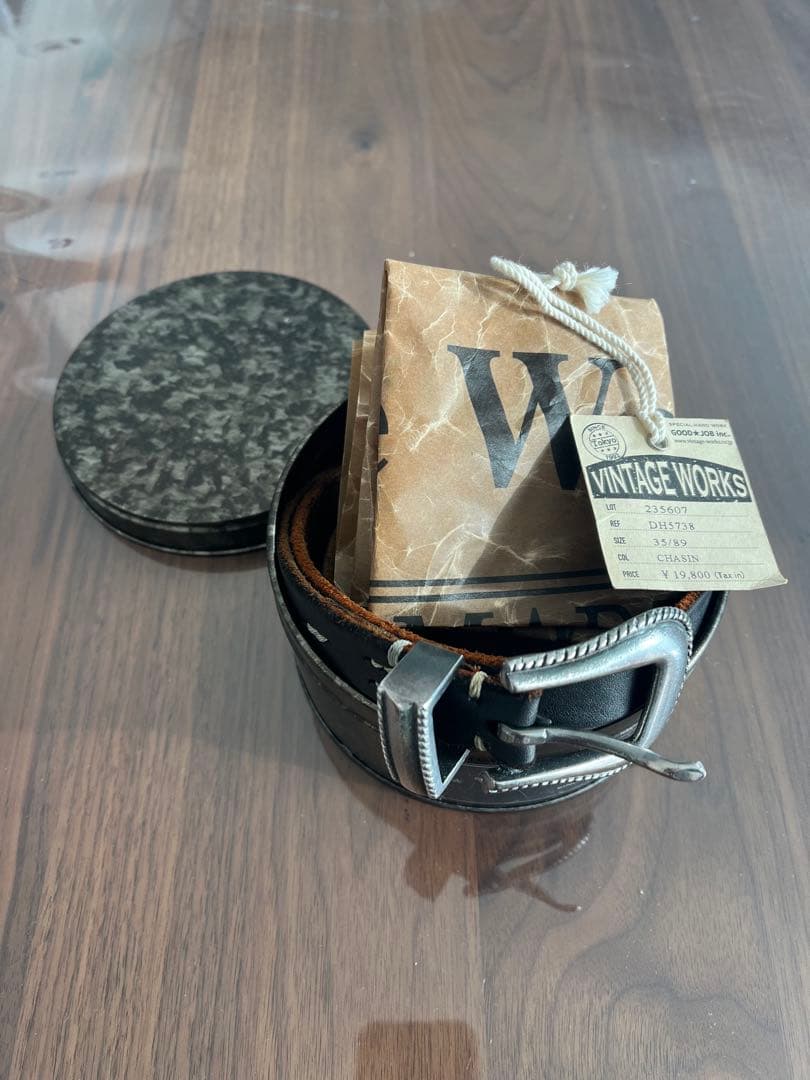 VINTAGE WORKS DH5738 35/89 茶芯 レザー ベルト