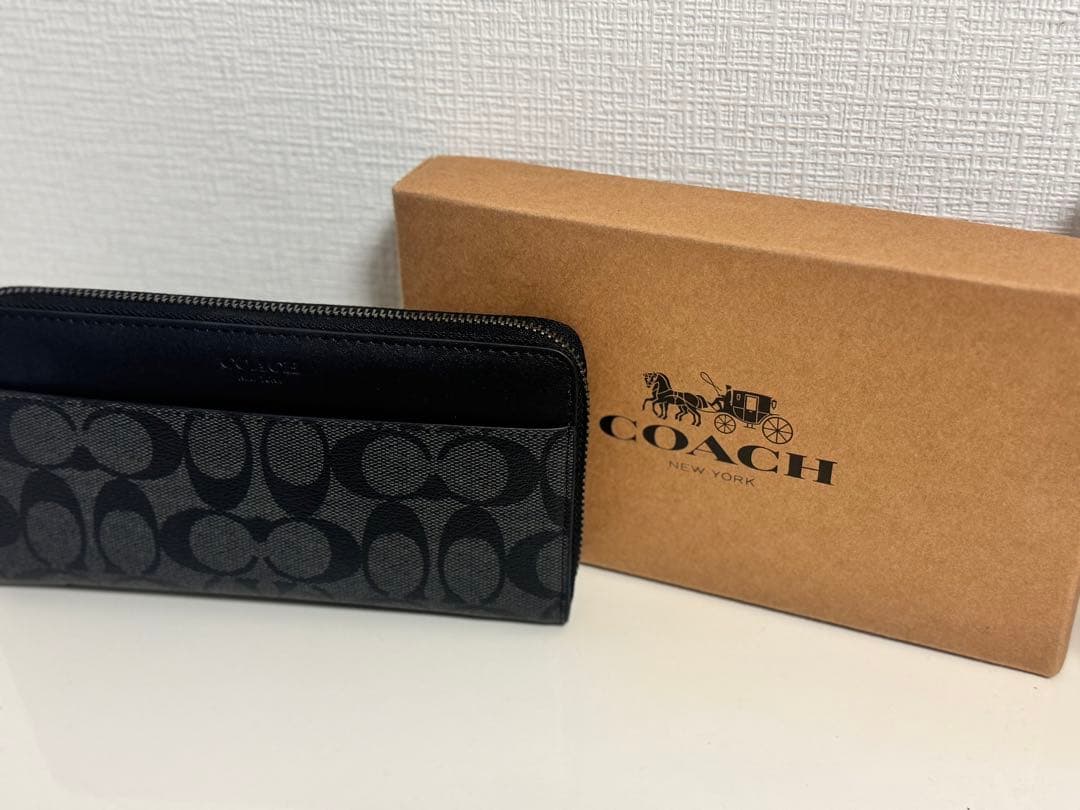 COACH 長財布 新品 ブラックお札入れ 小銭入れ 限定品