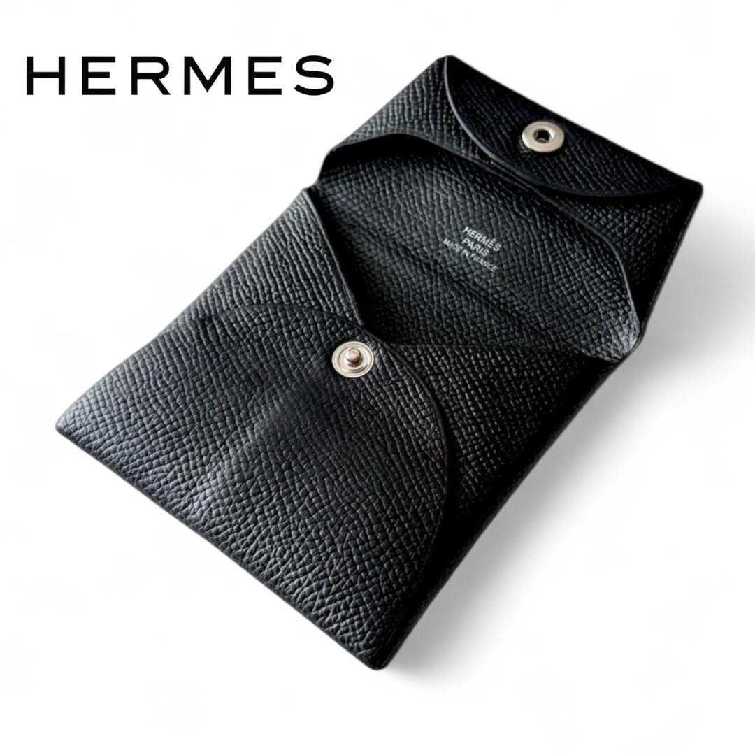 美品 A刻印『エルメス』バスティア エプソン ノワール ブラック ケース