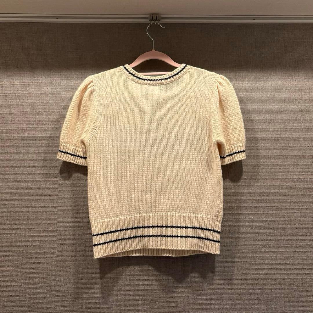 Dior ショートスリーブ セーター パフスリーブ　ニット　34
