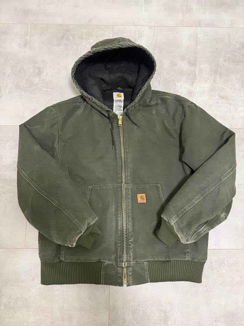 【極上フェード】Carhartt アクティブジャケット J130 モスグリーン