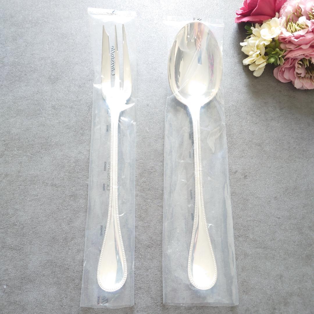 美品 クリストフル パール サービングフォーク サービングスプーン