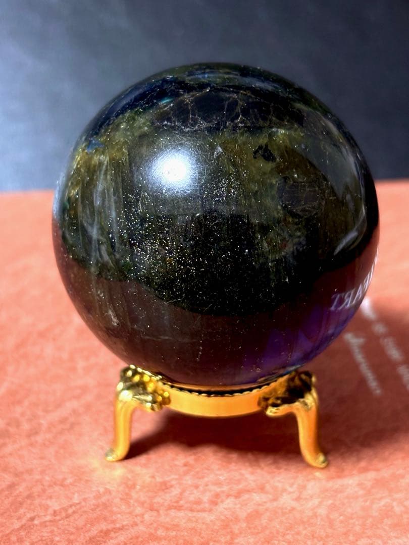 【高品質】ラブラドライト スフィア 丸玉60mm 台座付き