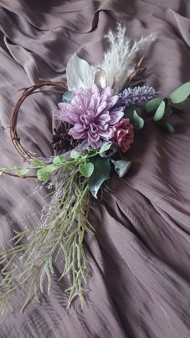 しめ縄風リース ラベンダー