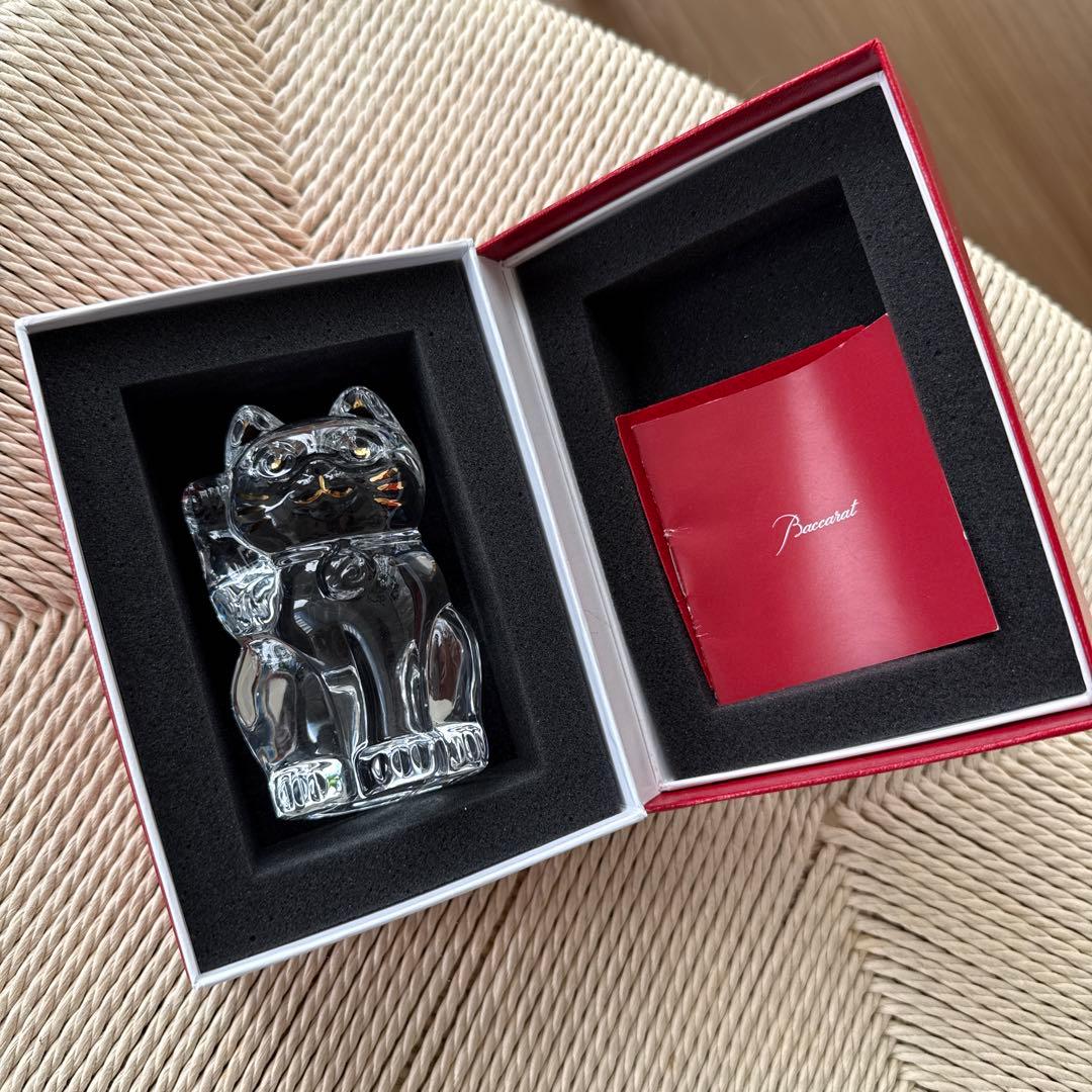 【新品未使用】 Baccarat 招き猫 クリスタルガラス