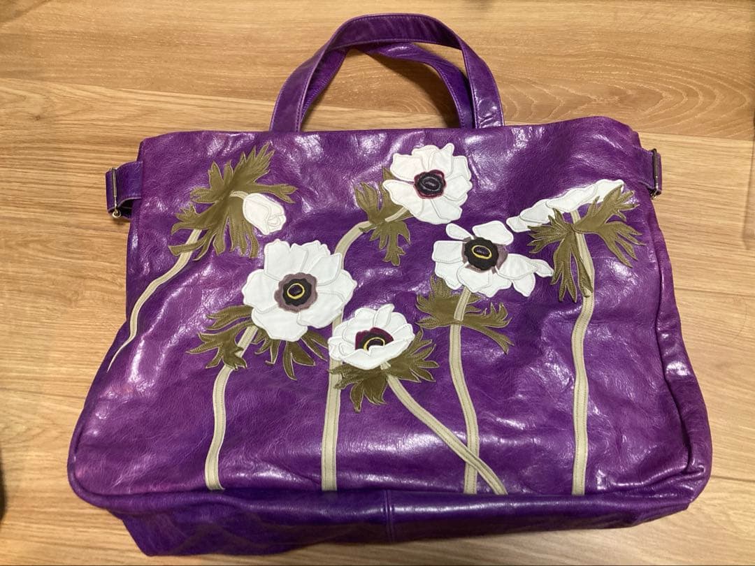 Susannah Hunter バッグ　フラワー 紫　スザンナハンター