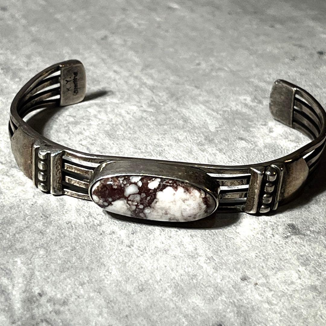 激渋　シルバー 925 ホワイトバッファロー　バングル　インディアン　1点物
