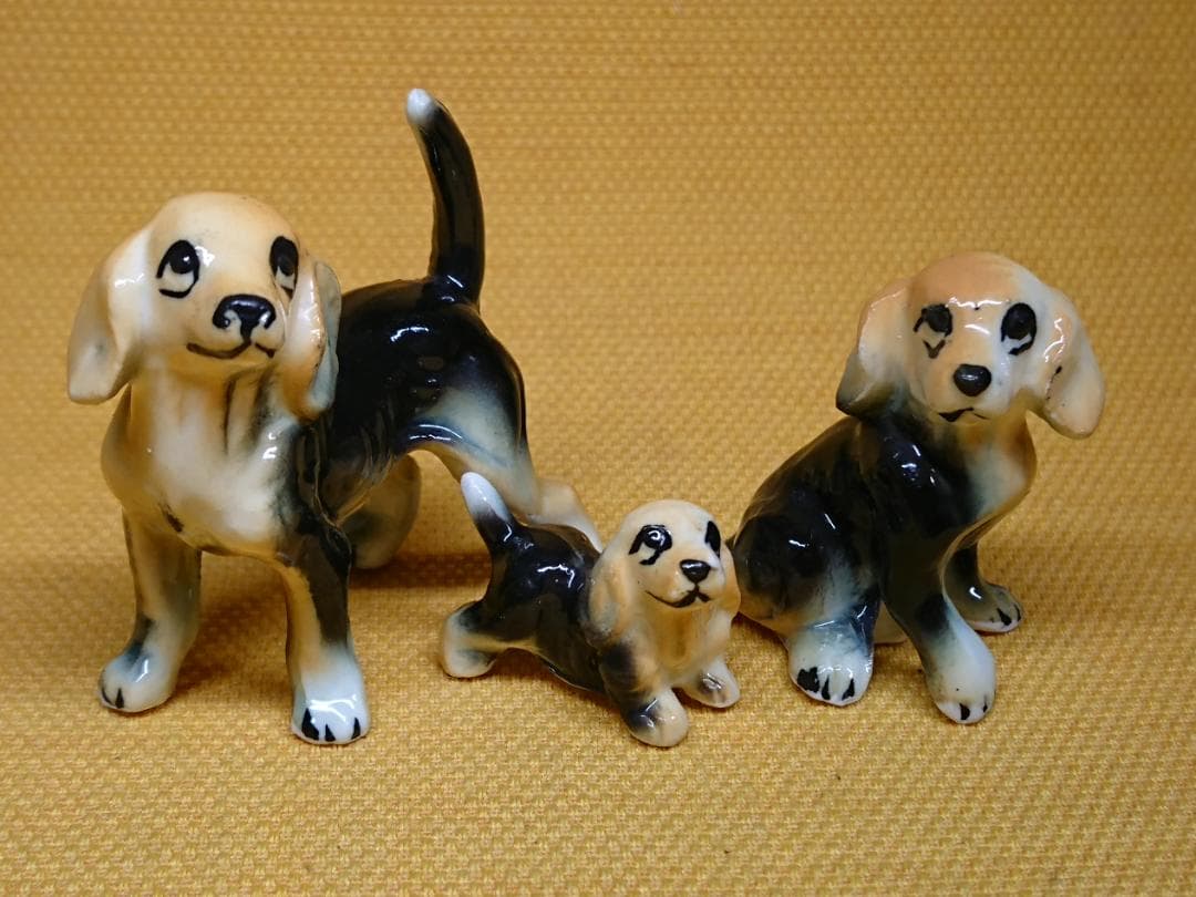 【美品】いぬ　犬　ビーグル　陶器　置物　インテリア　工芸品　美術品　A3024