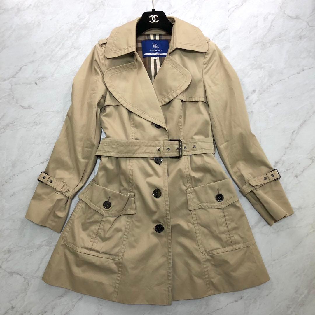 ✨美品✨バーバリーブルーレーベル トレンチコート メガチェック ベルト Lサイズ
