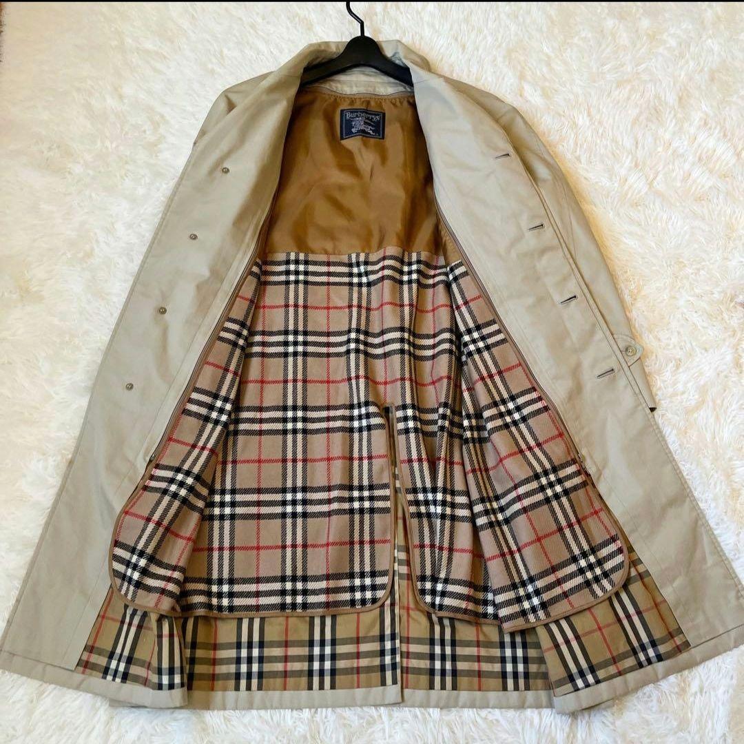 【美品バーバリー】ステンカラーコート　ベージュ　ライナー付き　ノバチェック