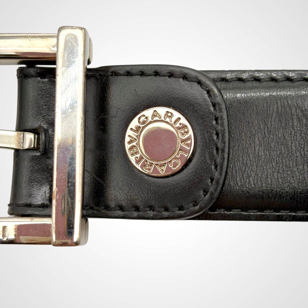 BVLGARI ブルガリ ベルト レザー ブラック メンズ ビジネス イタリア製