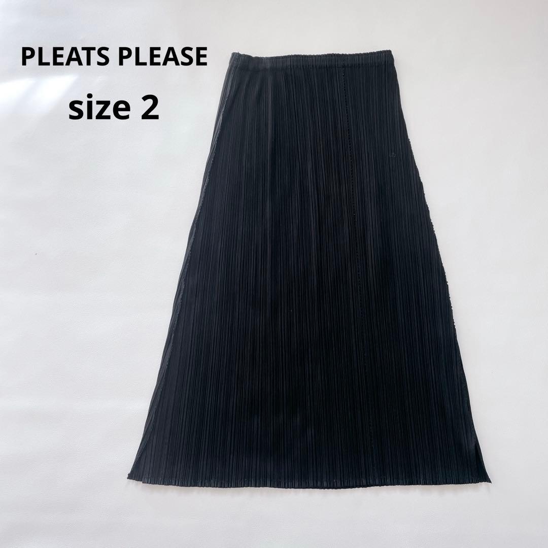 美品✨PLEATS PLEASE プリーツプリーズ フレアスカート　ロング　黒