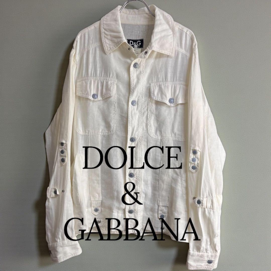 D&G ドルチェ&ガッバーナ リネン シャツジャケット イタリア製 M