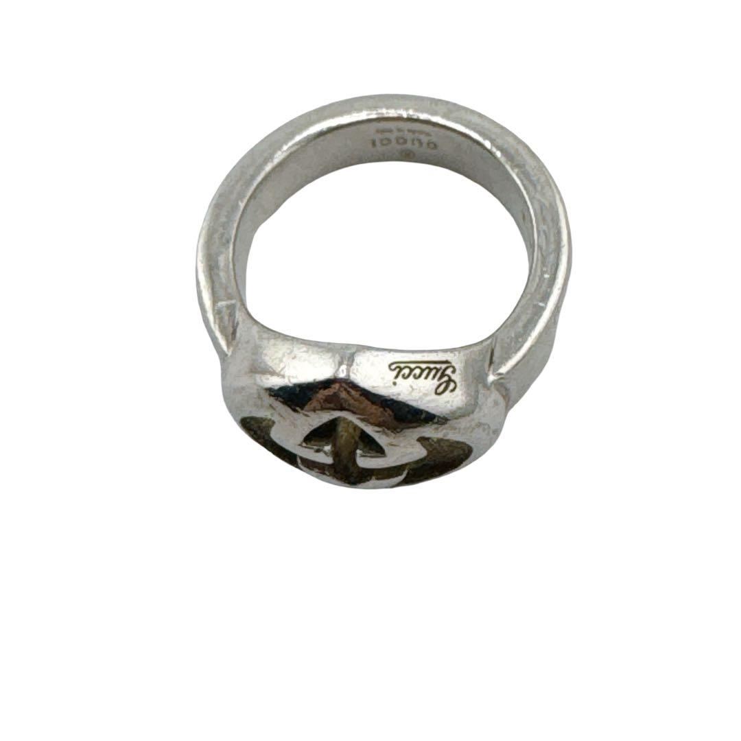 グッチ インターロッキングG ハートブリット リング 指輪 Sv925 シルバー