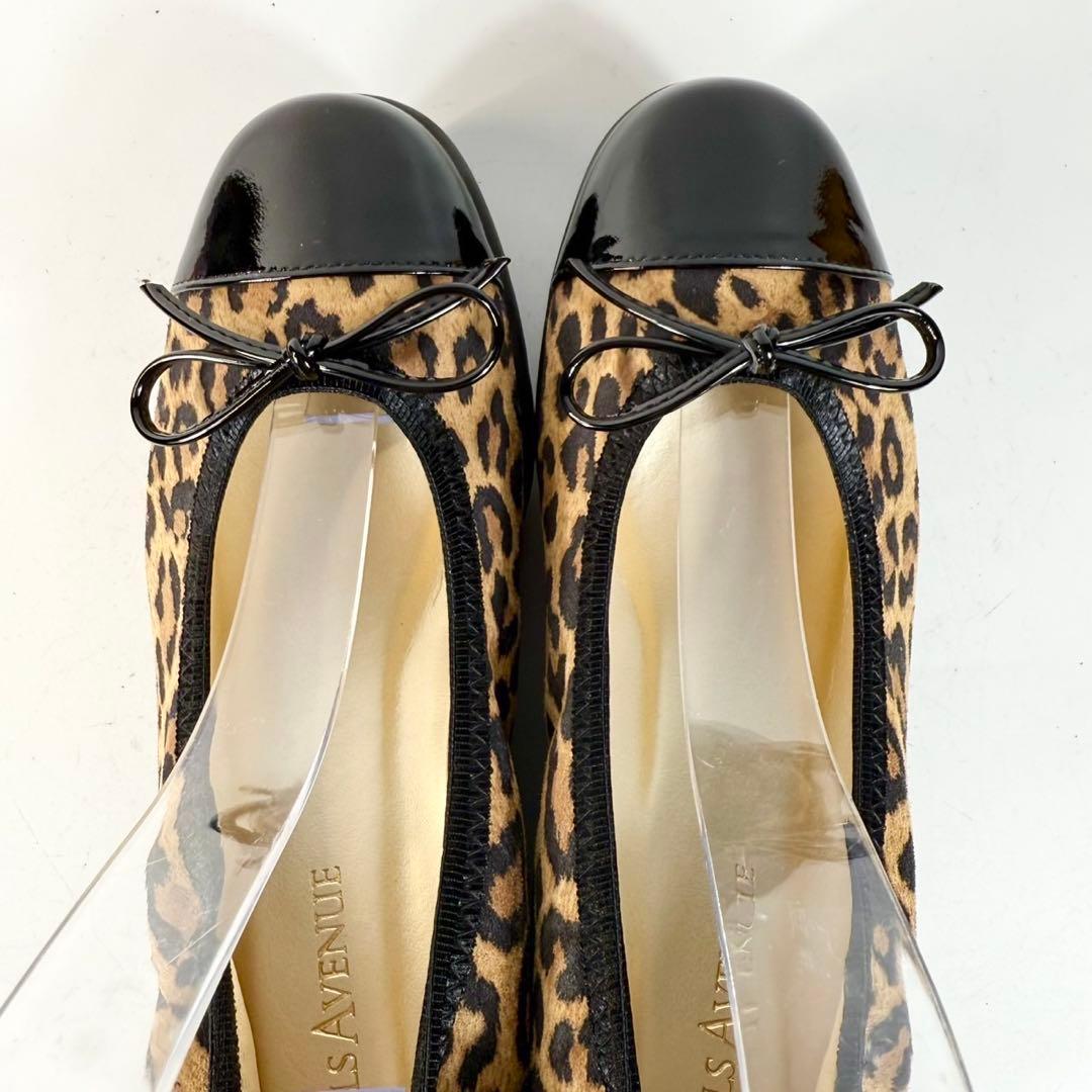 【新品】ヒルズアベニュー　パンプス（22）レオパード柄　ウェーブソール　リボン