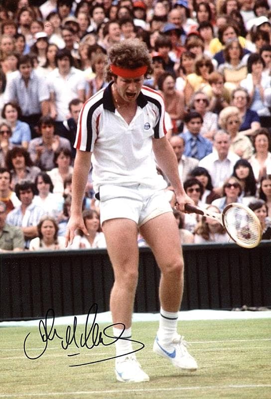 男子テニス　チャンピオン　証明書付　ジョン・マッケンロー　 直筆サイン入りフォト
