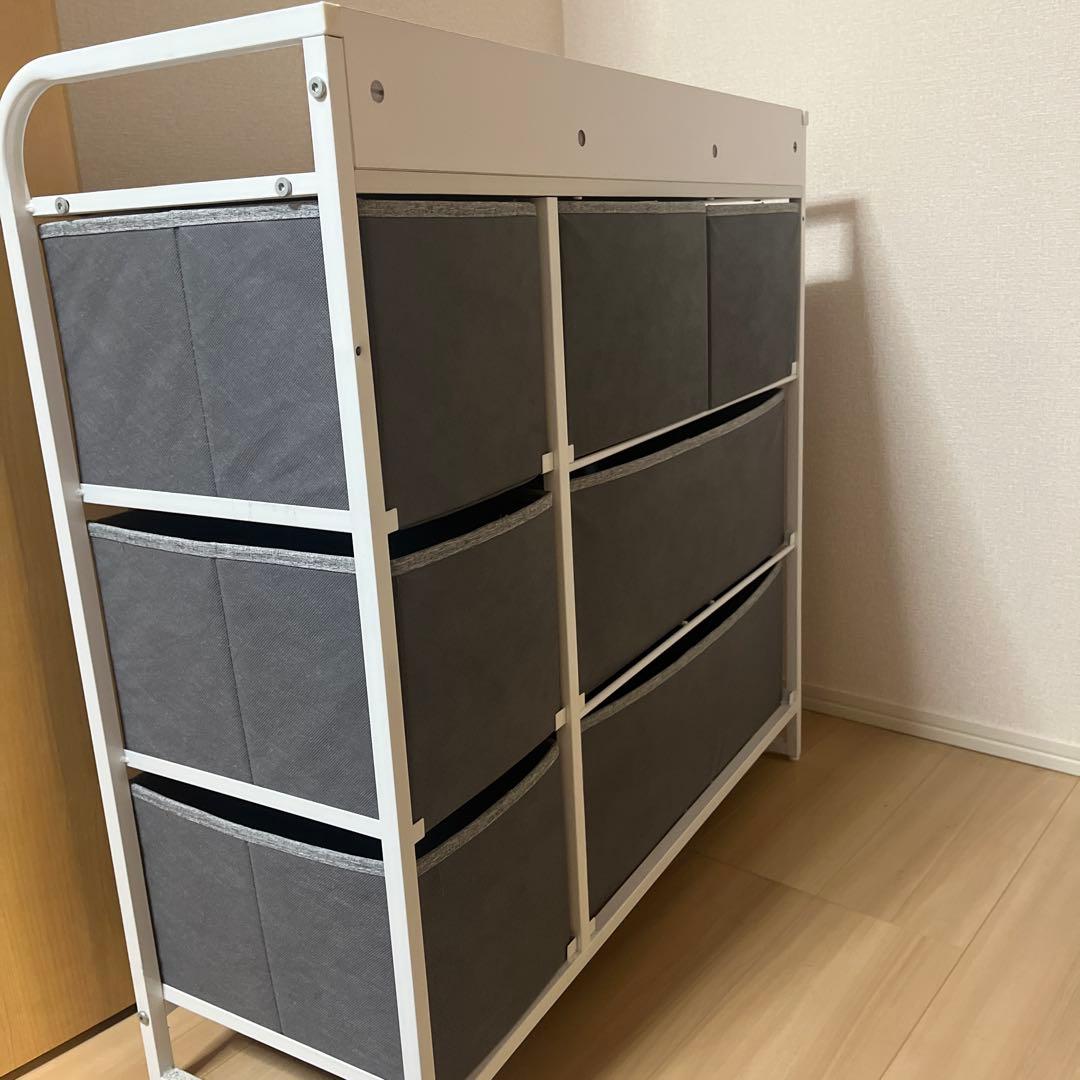 チェスト　布製　収納ボックス　グレー　幅80高79奥31.5