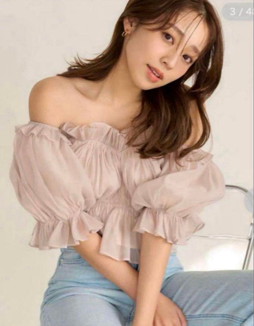 snidel ギャザーオフショルブラウス トップス