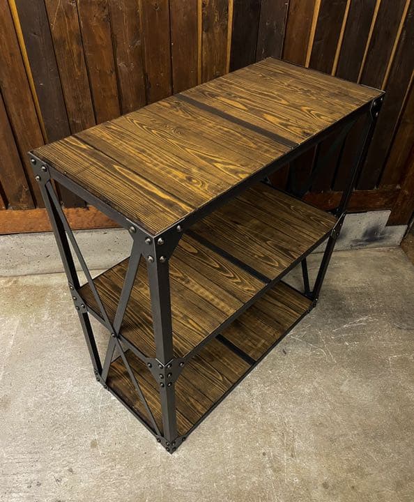 アイアンリベットラック　食器棚　洋服棚　植物棚　アイアン家具