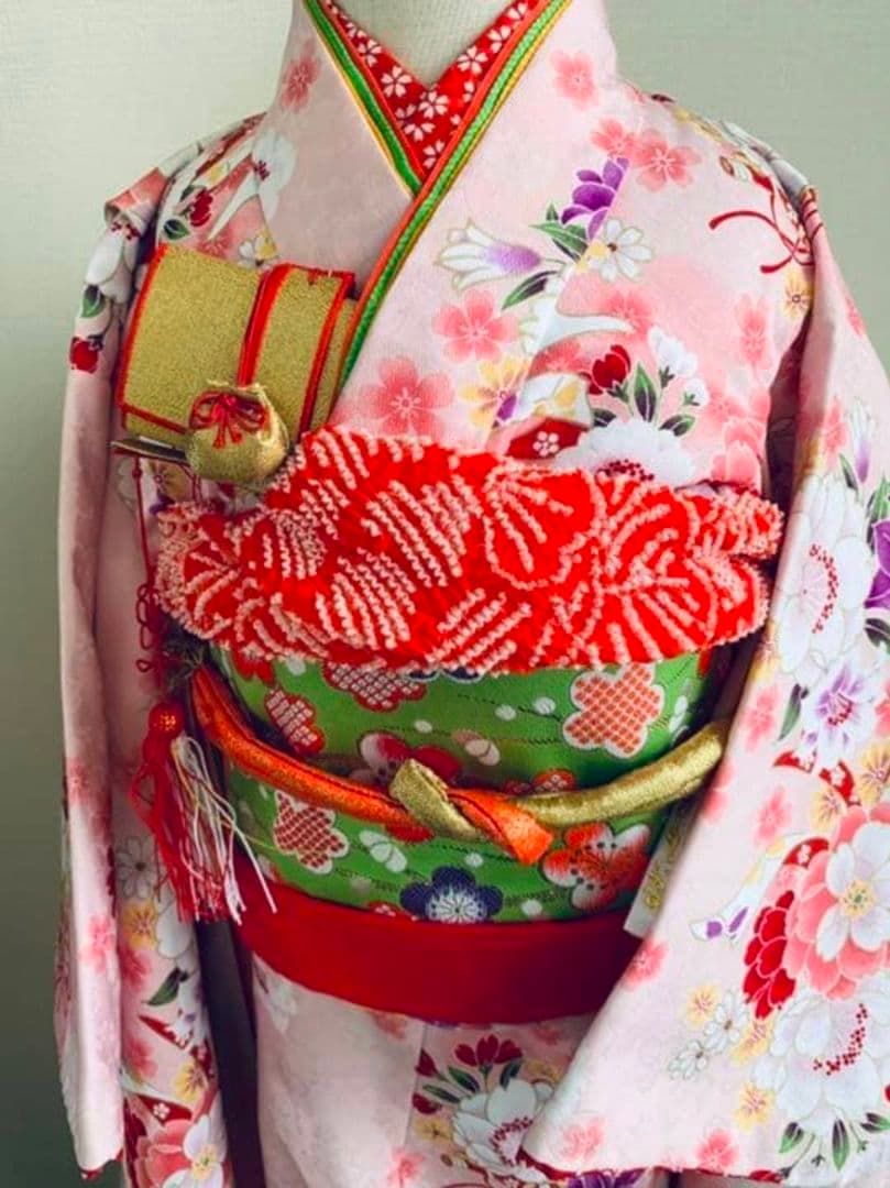 最終値下げ【式部浪漫】着物　七五三　女の子　7歳　作り帯　セット　お祝い着