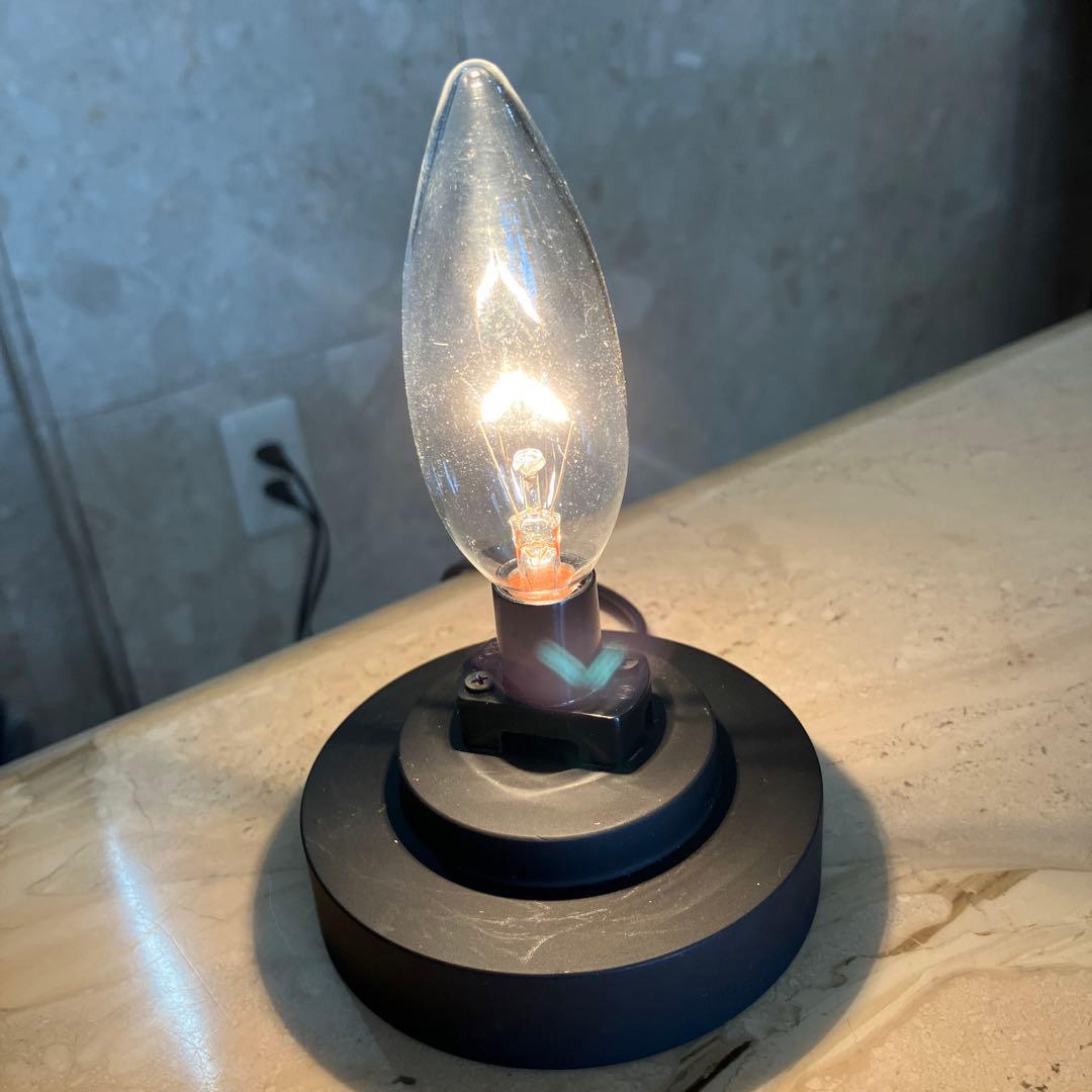 作家様作品　ステンドグラス　サイドテーブル　ランプ　ブルー系マーブル　18センチ