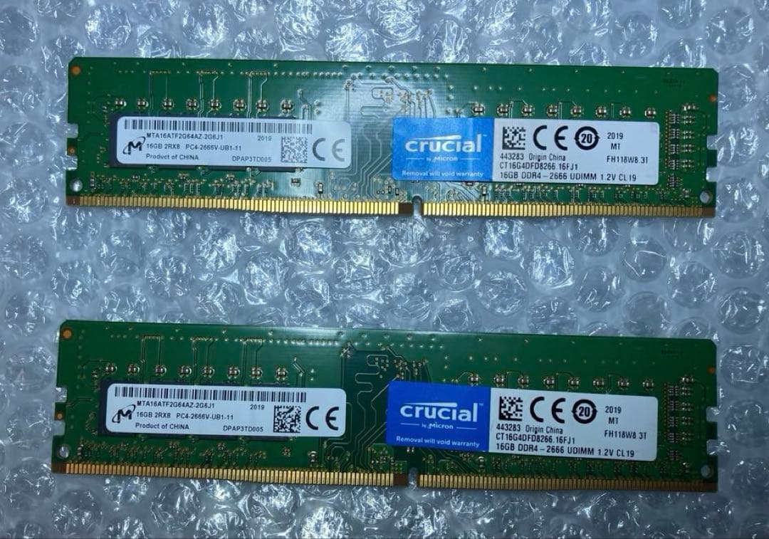 crucial DDR4 32GB (16GB×2) 2666メモリー