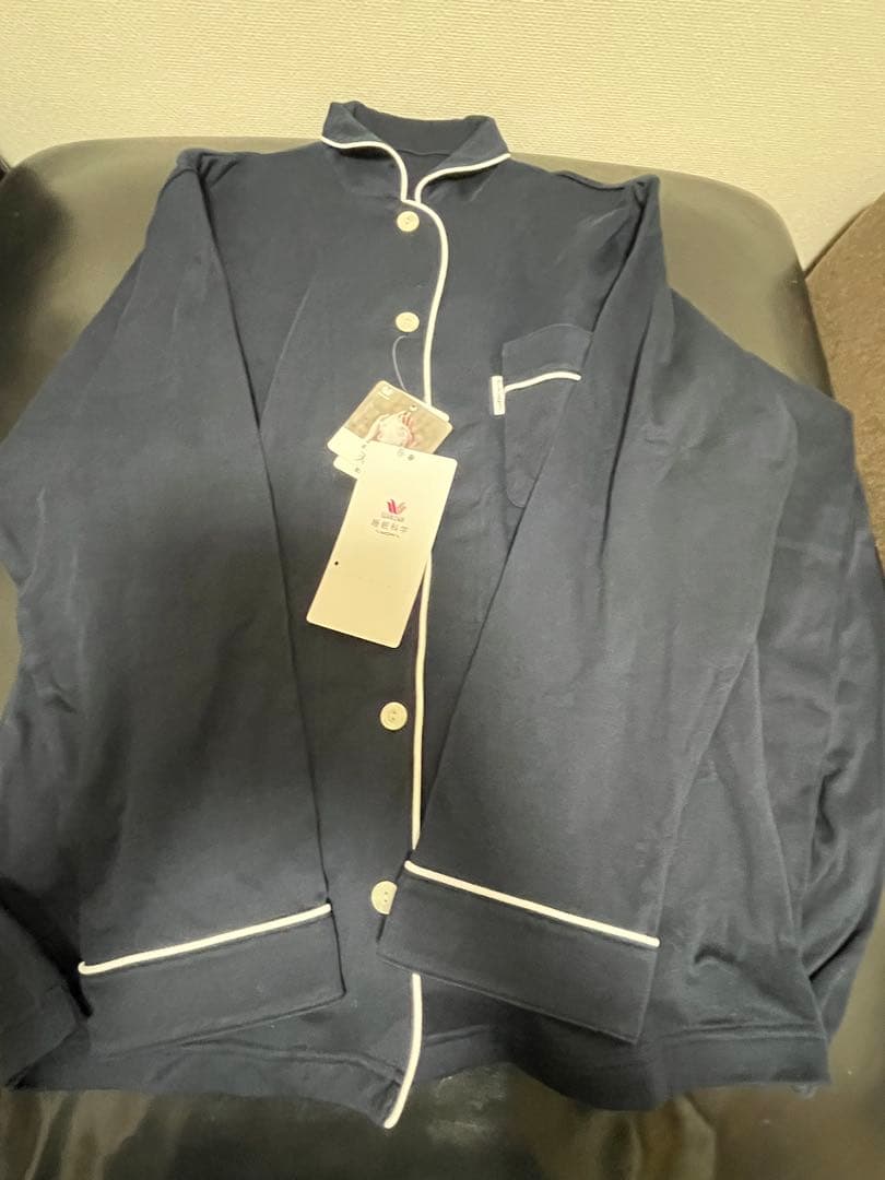 ワコール 睡眠科学 パジャマ M 天綿　 ネイビー