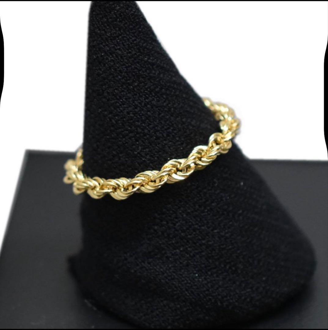 き*こ様 K18 18金 イエローゴールド ロープチェーンリング