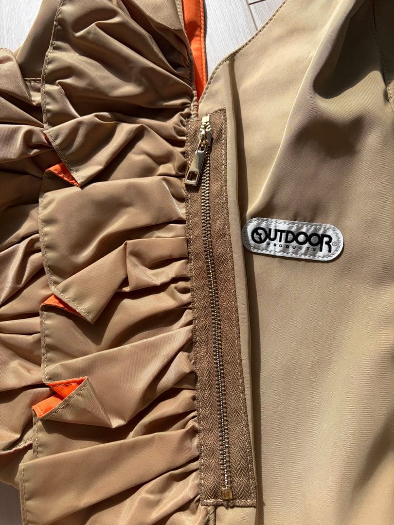 RISLEY×OUTDOOR PRODUCTティアードフリルトートバッグベージュ