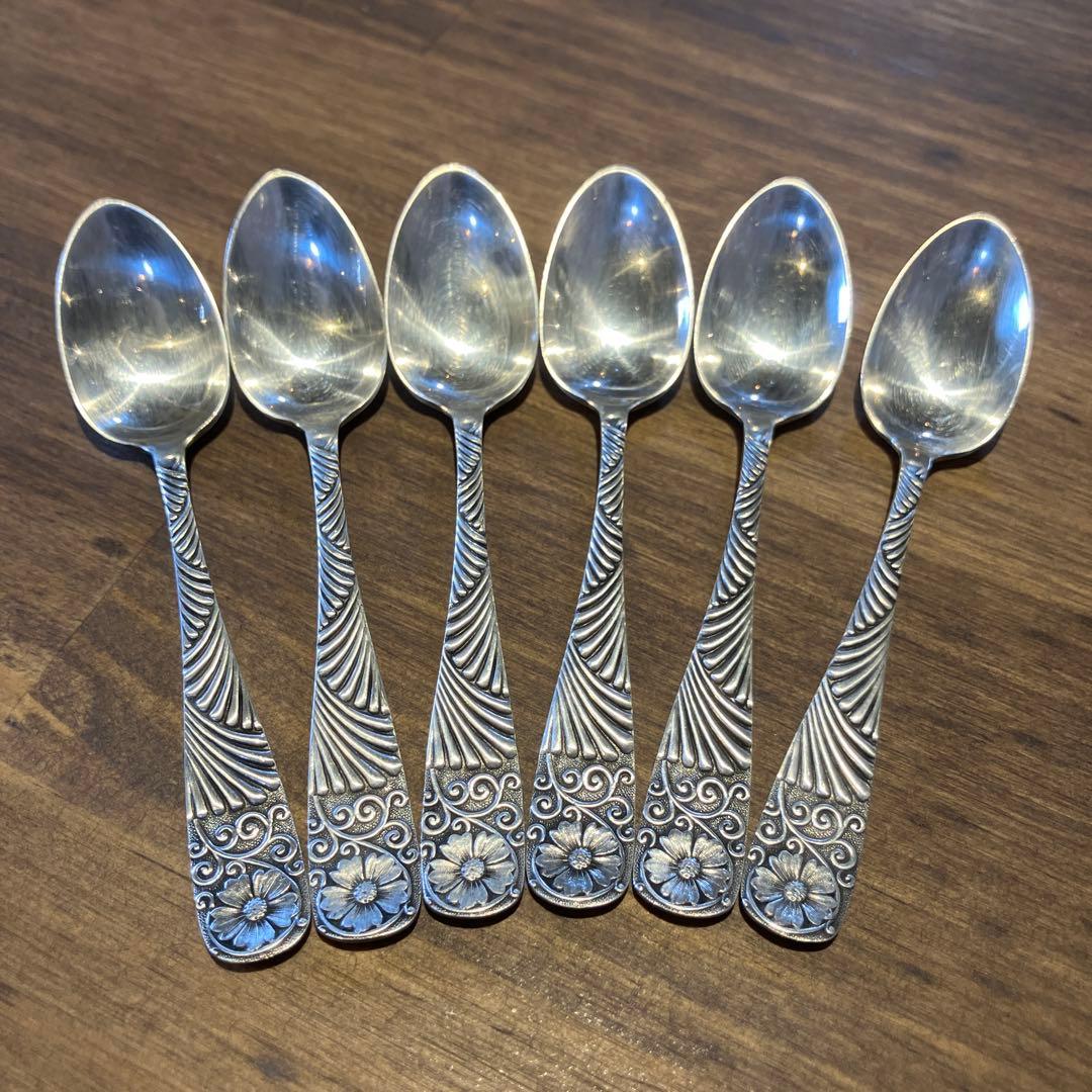 【純銀 スターリングシルバー】スプーン6本