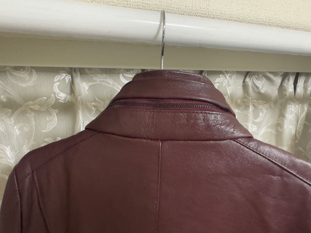 SAINT LAURENT バーガンディ レザージャケット