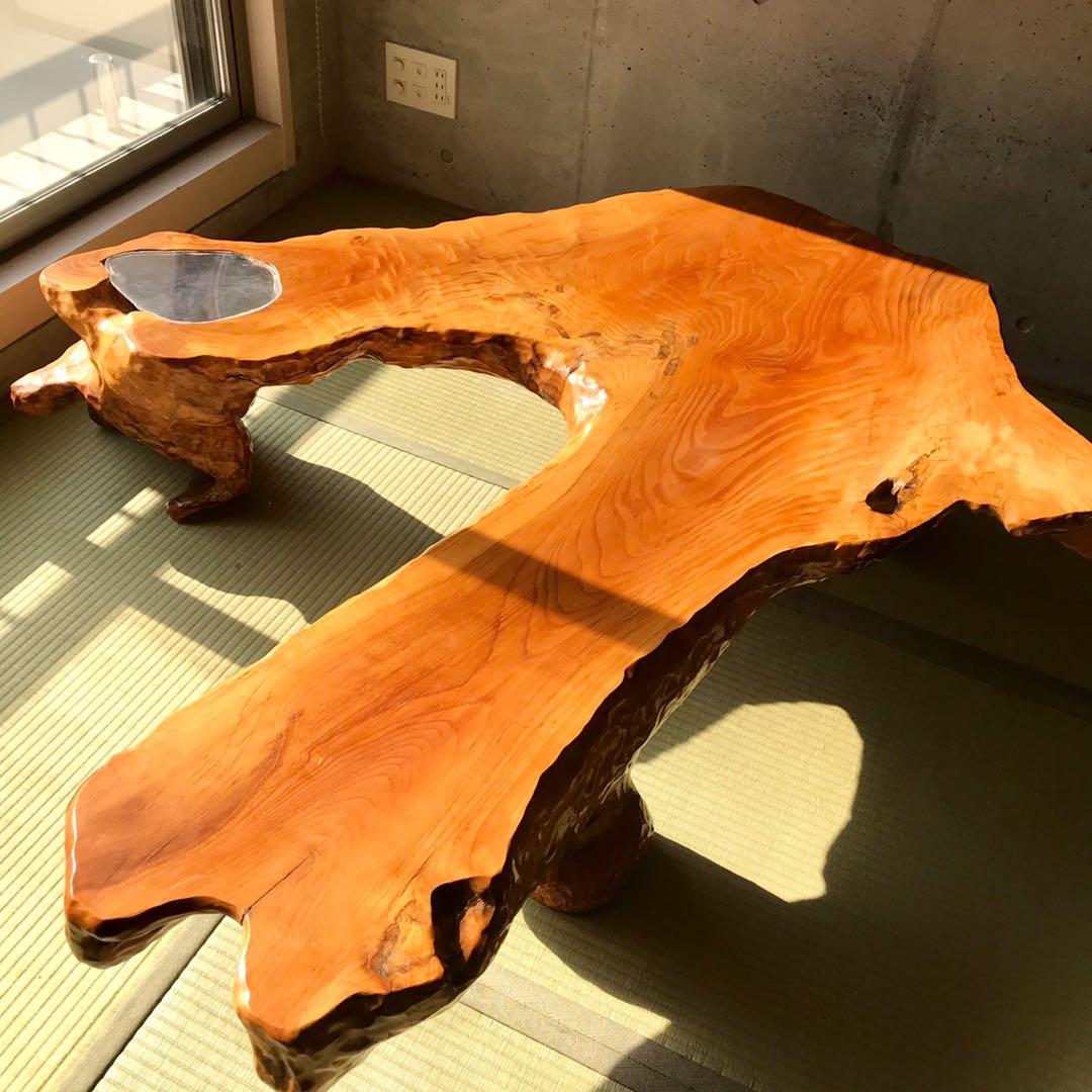樹齢数百年 天然木切り出し 座卓 テーブル