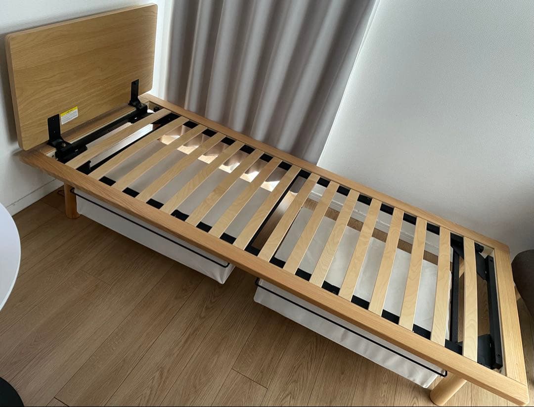 スモール　セミシングル　無印良品　ベッドフレーム　ベッド下収納付