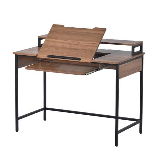 パソコンデスク ハイタイプとロータイプに切り替え可能 多段階調節ホルダー