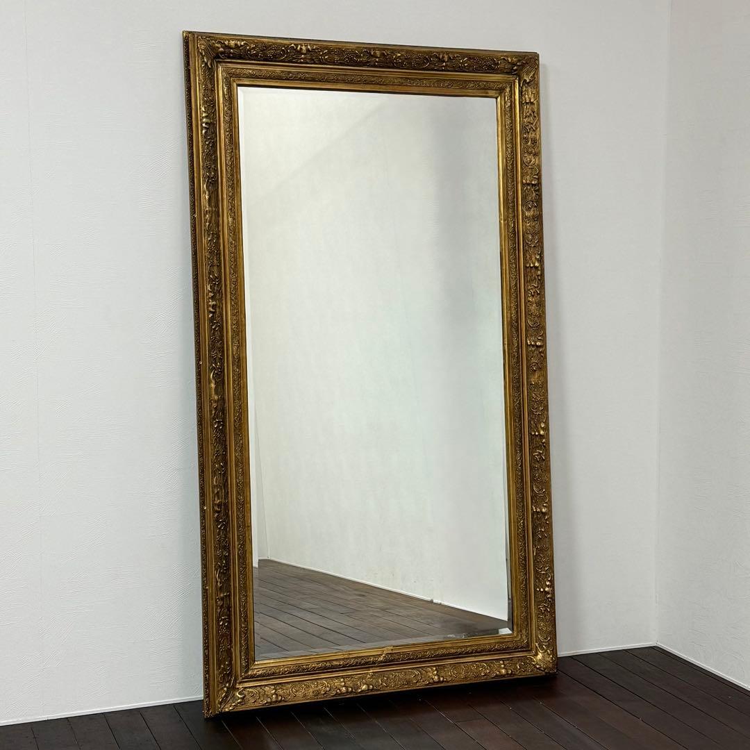 H21K102d 大型 アンティーク調 ゴールドフレーム ロココ調 全身鏡
