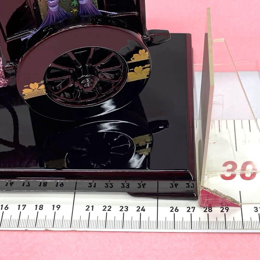 雛人形　桃の節句　雛道具　30号六点セット　金彩雪輪桜　溜塗