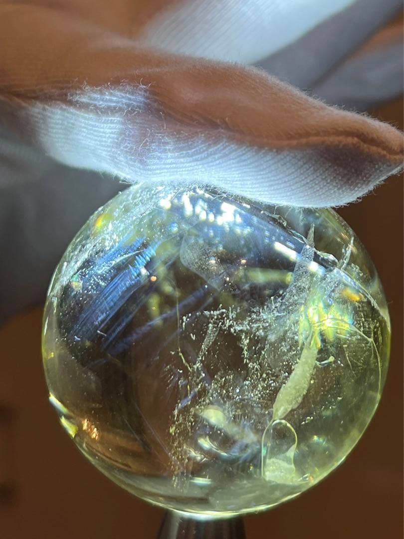 【財運•仕事運】MR119 非加熱！特大！虹・ブルーラダー入りシトリンスフィア⭐️