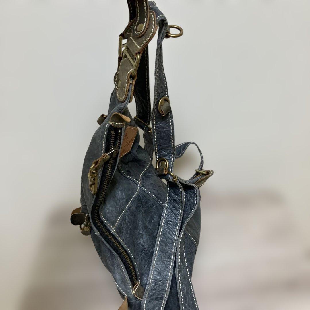 アイン　ソフ　 グレー レザー リュック・バックパック