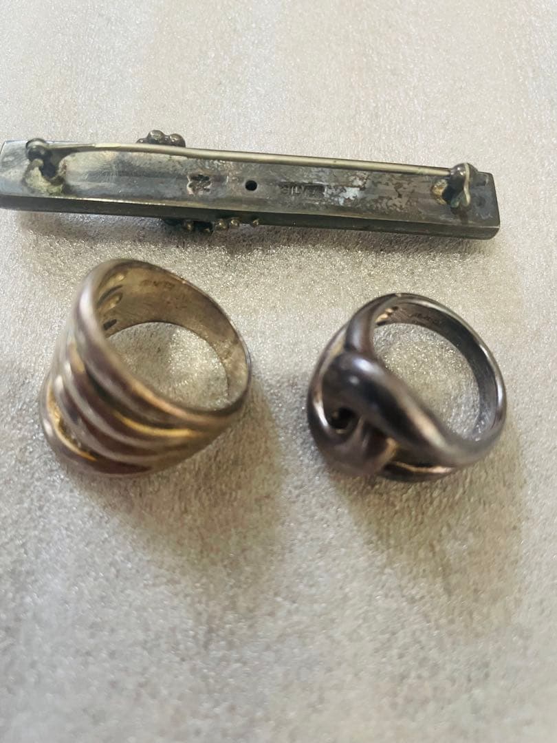 シルバーリング　ツイストリング & ストライプリング シルバー製品3点35.5g