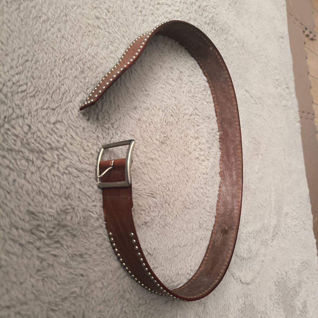 ホワイトハウスコックス　ブラウン　レザースタッズベルト WHC 32 検 HTC