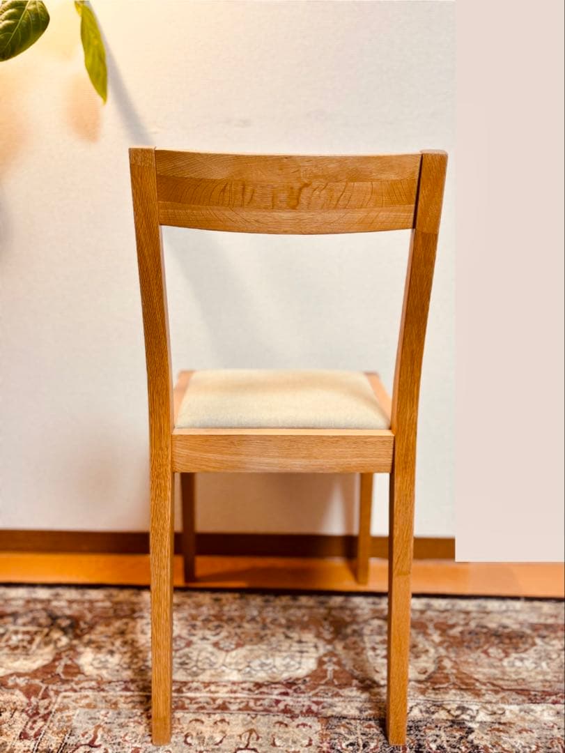 ☘️送料込⭐️美品⭐️廃盤希少⭐️オーク材チェア⭐️綿平織⭐️ベージュ⭐️無印良品